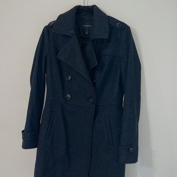 Banana Republic Wool Blend Trench Pea Coat Jacket - Picture 2 of 11